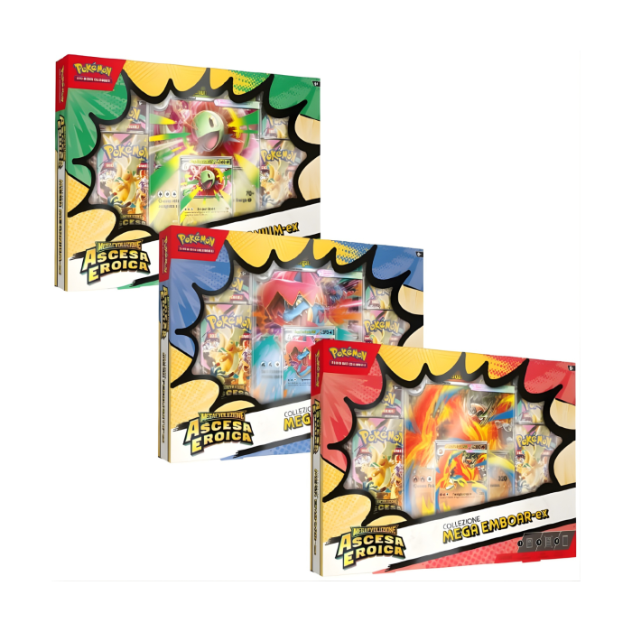 Collezione Mega Feraligator/Emboar/Meganium – Ascesa Eroica – Artwork Casuale – ITA