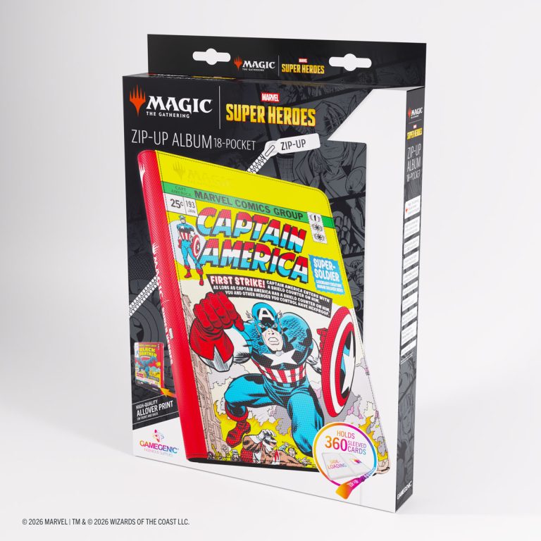 GAMEGENIC Magic: The Gathering – Marvel Super Heroes – Zip-Up Album 18-Pocket – C.America/B.Panth