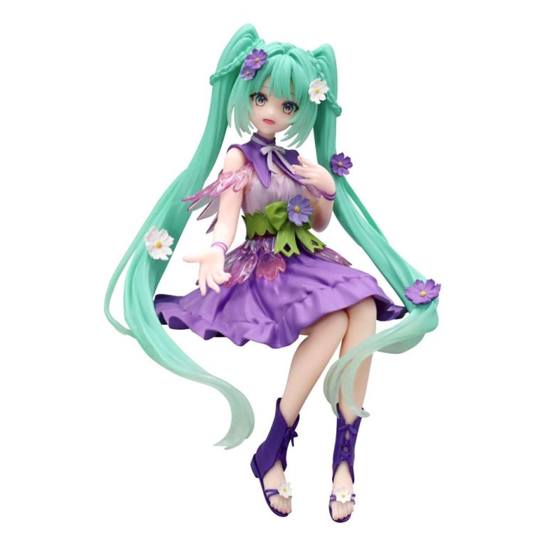 Hatsune Miku Noodle Stopper PVC Statue Flower Fairy Cosmos Purple Color Ver. 14 cm