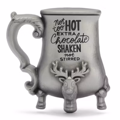 Pin sagomata con tazza di cioccolata calda e renna, Santa Clause