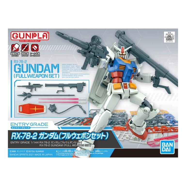 Gundam RX 78 2 Full Weapon Set Model Kit EG 1 144 Bandai