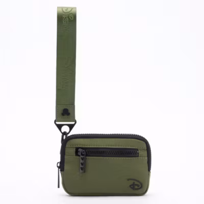 Astuccio da polso verde oliva Disney con cerniera e silhouette di Topolino