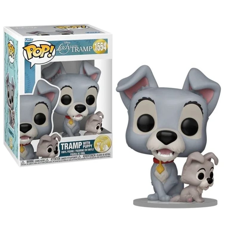 Funko Pop Tramp with Puppy Lady and the Tramp Disney N° 1554