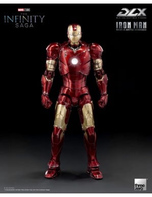 Threezero Avengers Infinity Saga DLX Collectible Figure Iron Man Mark III Battle Damaged 1/12 Scale