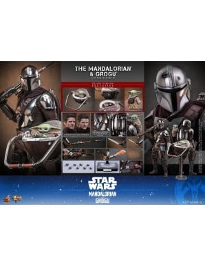Hot Toys Movie Masterpiece Star Wars The Mandalorian and Grogu 1/6 Scale Collectible Figure Deluxe Version