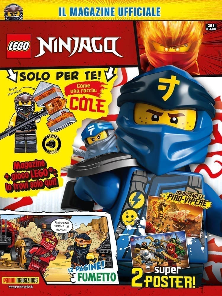 LEGO NINJAGO 31 IN REGALO LA MINIFIGURE DI COLE PANINI BLOCKS 31