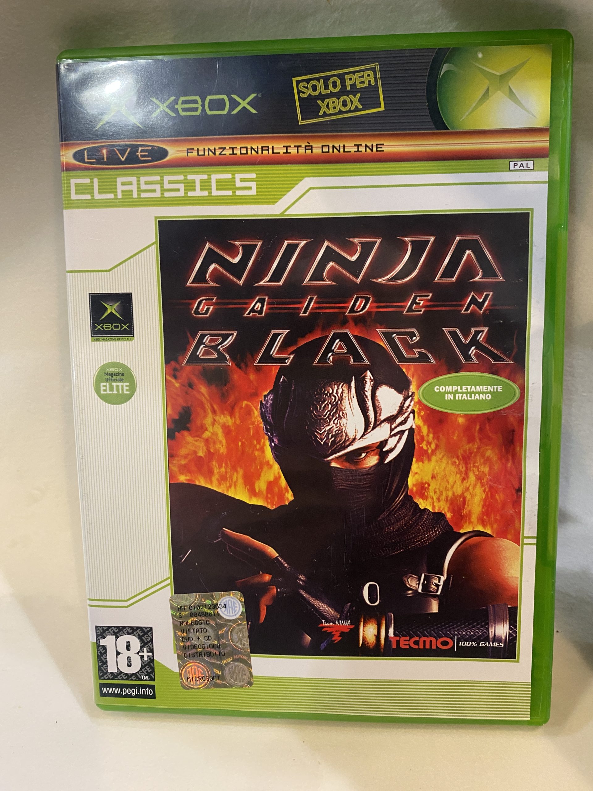 NINJA GAIDEN BLACK MICROSOFT XBOX ITA COMPLETO CLASSICS