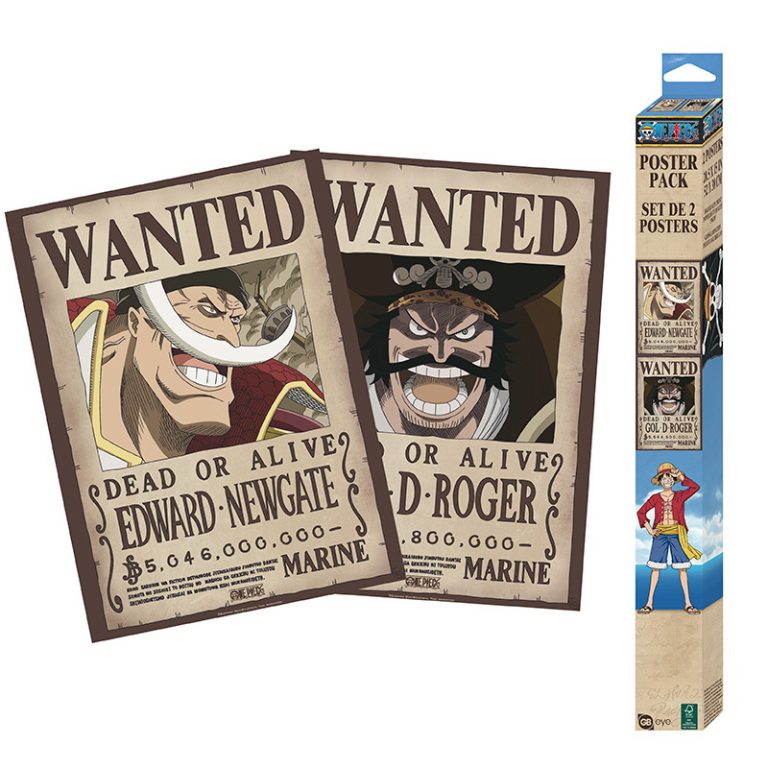 ONE PIECE – Set 2 Posters 52×38 – Wanted Roger & Whitebeard