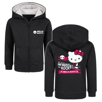 Metal-Kids – I’m about to rock | Giacche con cappuccio bambini | nero | Hello Kitty