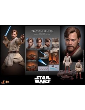 Hot Toys Movie Masterpiece Star Wars Revenge of the Sith Obi-Wan Kenobi Mustafar 1/6 Scale Collectible Figure