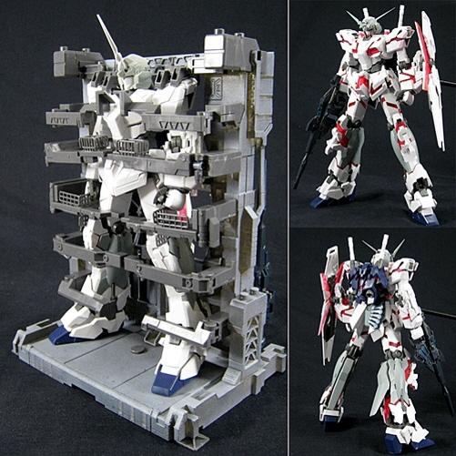 MG 1/100 UNICORN GUNDAM HD Color + MS Cage