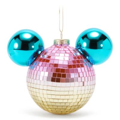 Pallina di Natale a sfera da discoteca a specchio con icona di Topolino
