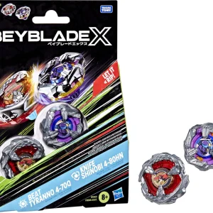 Hasbro – Beyblade X – Beat Tyranno 4-70Q en Knife Shinobi 4-80HN